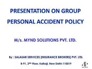 By : SALASAR SERVICES [INSURANCE BROKERS] PVT. LTD.