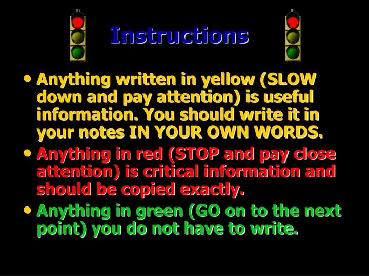 instructions