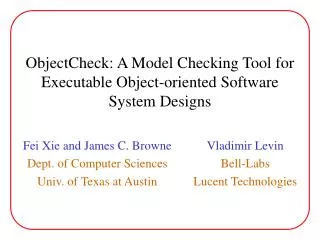ObjectCheck: A Model Checking Tool for Executable Object-oriented Software System Designs