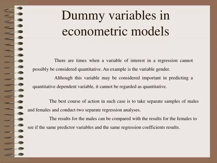 dummy variables in econometric models