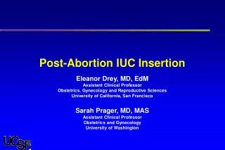 Post-Abortion IUC Insertion