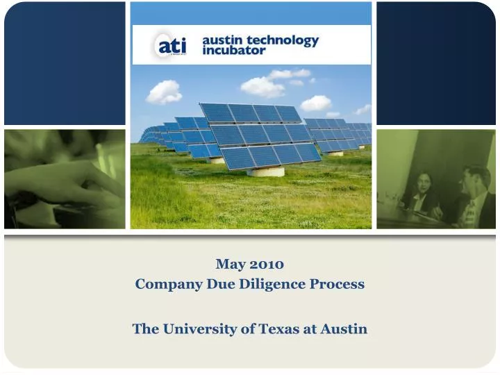 may 2010 company due diligence process the university of texas at austin