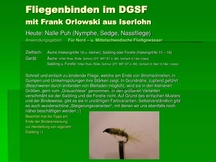 fliegenbinden im dgsf mit frank orlowski aus iserlohn