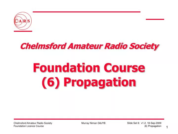 chelmsford amateur radio society foundation course 6 propagation