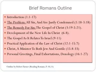 Brief Romans Outline