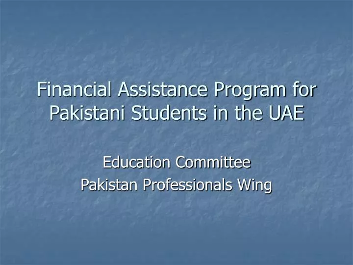 financial assistance program for pakistani students in the uae