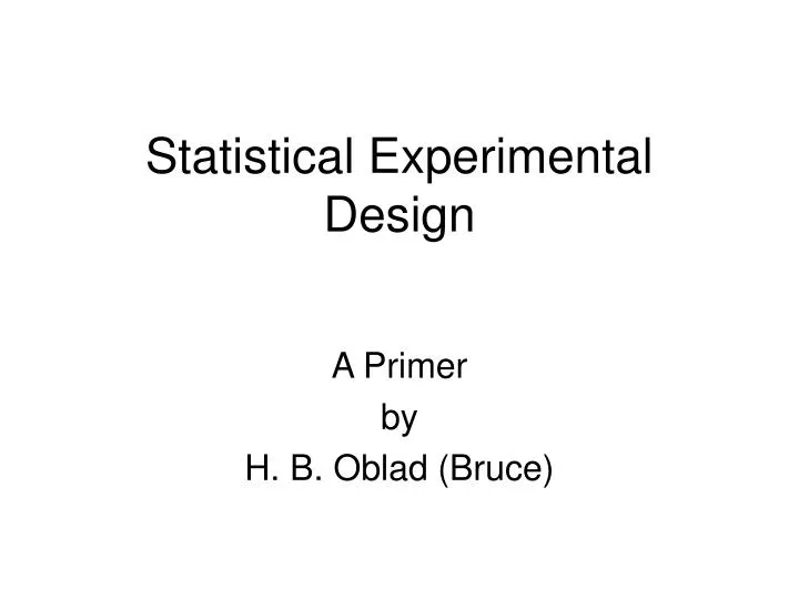 statistical experimental design