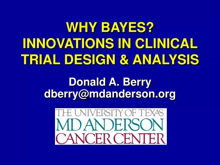 why bayes innovations in clinical trial design analysis