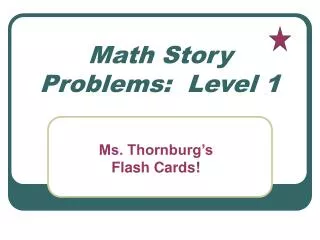 Math Story Problems: Level 1