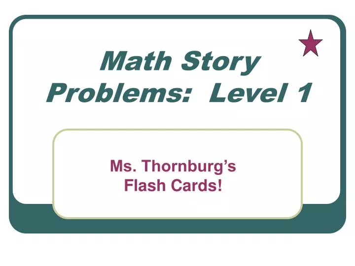 math story problems level 1
