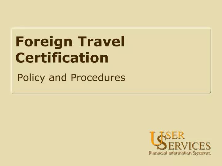 foreign travel certification