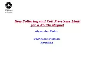 New Collaring and Coil Pre-stress Limit for a Nb3Sn Magnet