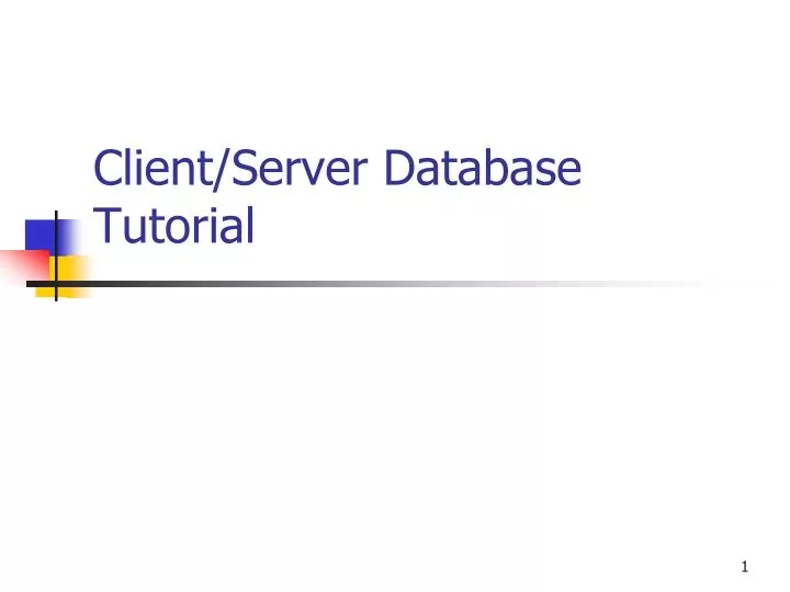 client server database tutorial