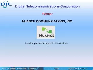 Leading provider of speech and solutions