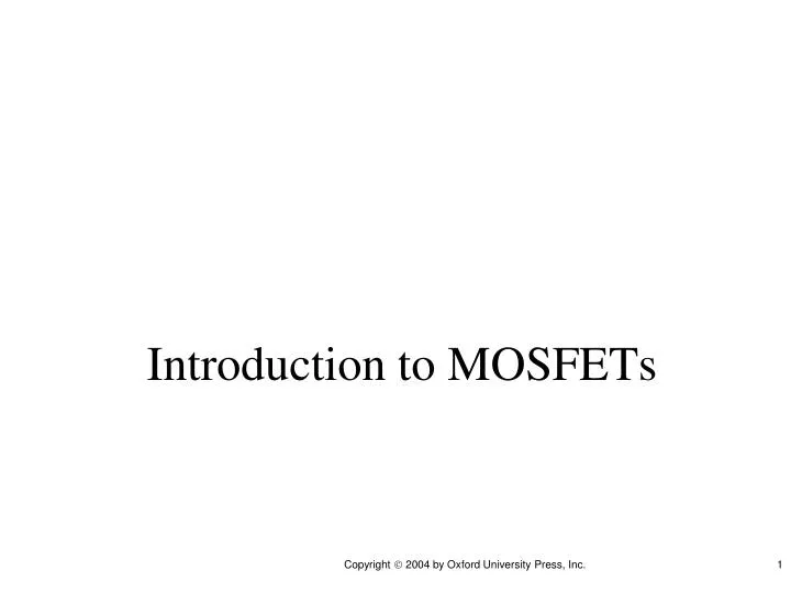 introduction to mosfets
