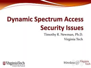 Dynamic Spectrum Access Security Issues