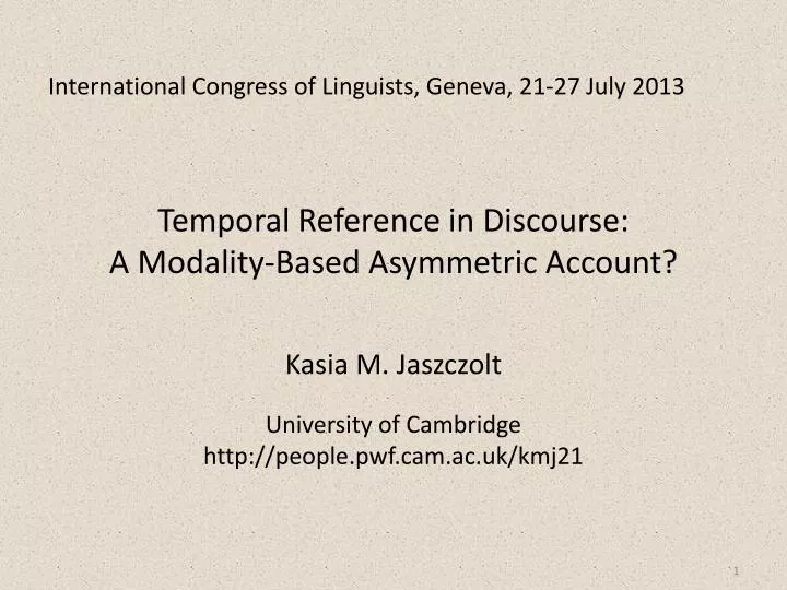 international congress of linguists geneva 21 27 july 2013