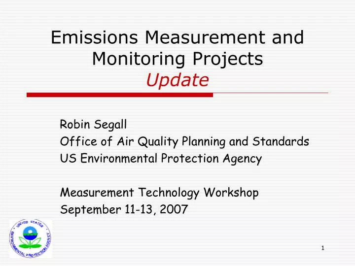 emissions measurement and monitoring projects update