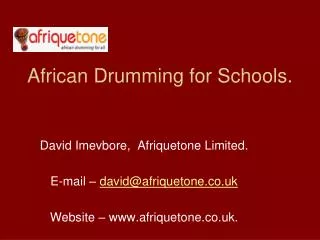 African Drumming for Schools.