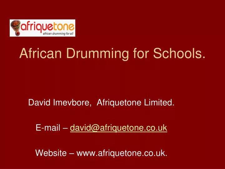 african drumming for schools