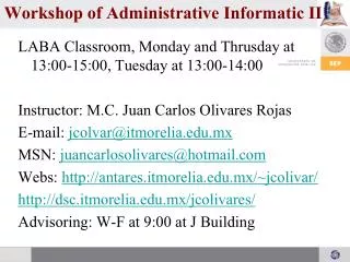 Workshop of Administrative Informatic II