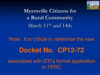 Myersville Citizens for a Rural Community