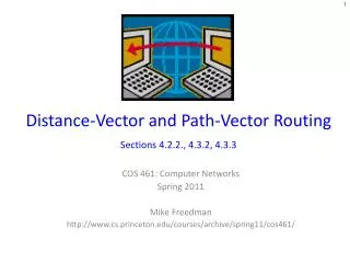 Distance-Vector and Path-Vector Routing Sections 4.2.2., 4.3.2, 4.3.3
