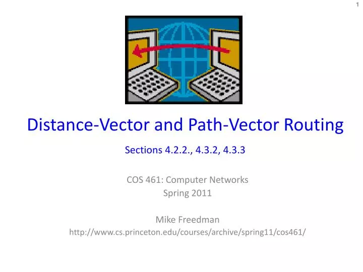 distance vector and path vector routing sections 4 2 2 4 3 2 4 3 3