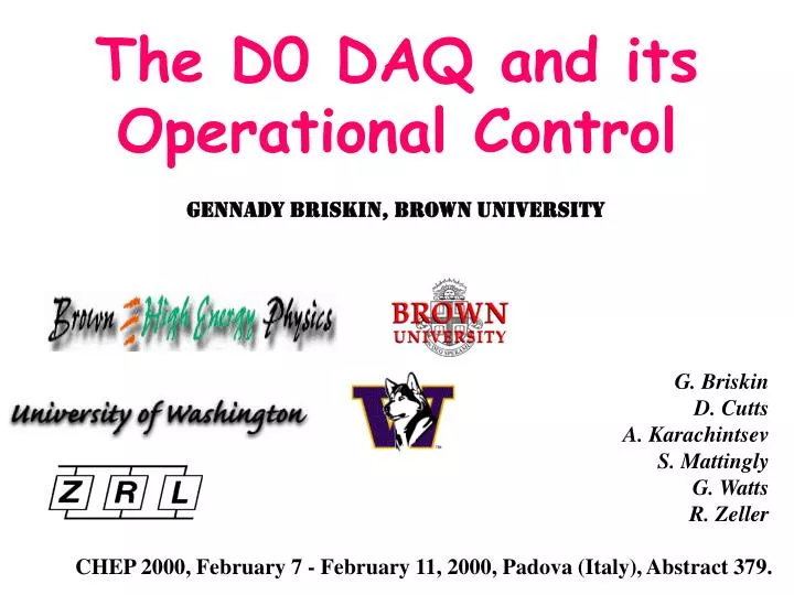 the d0 daq and its operational control