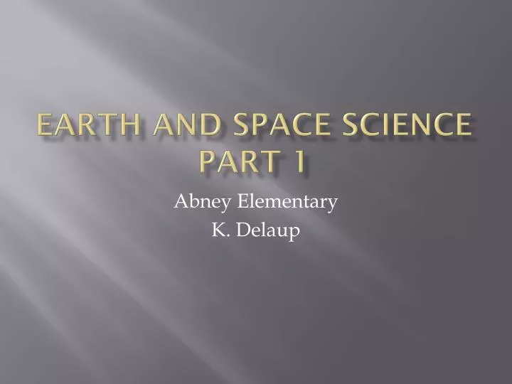 earth and space science part 1