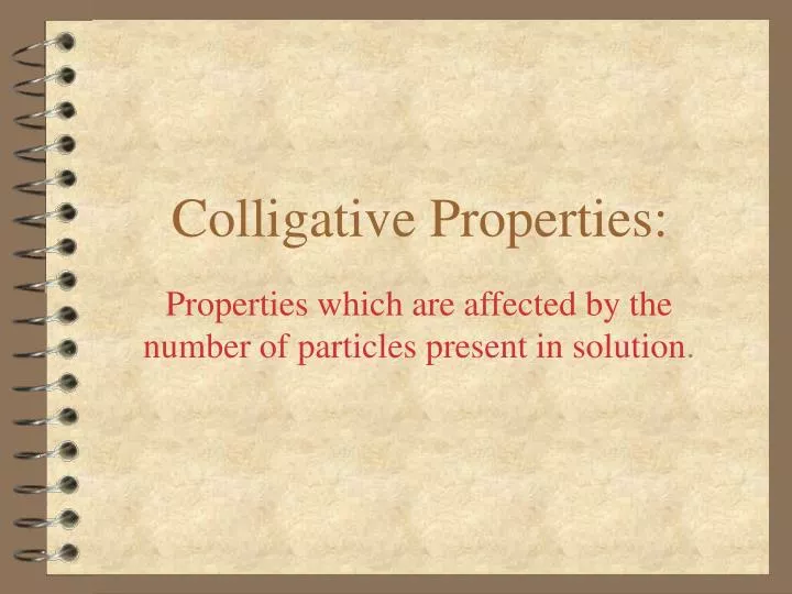 colligative properties