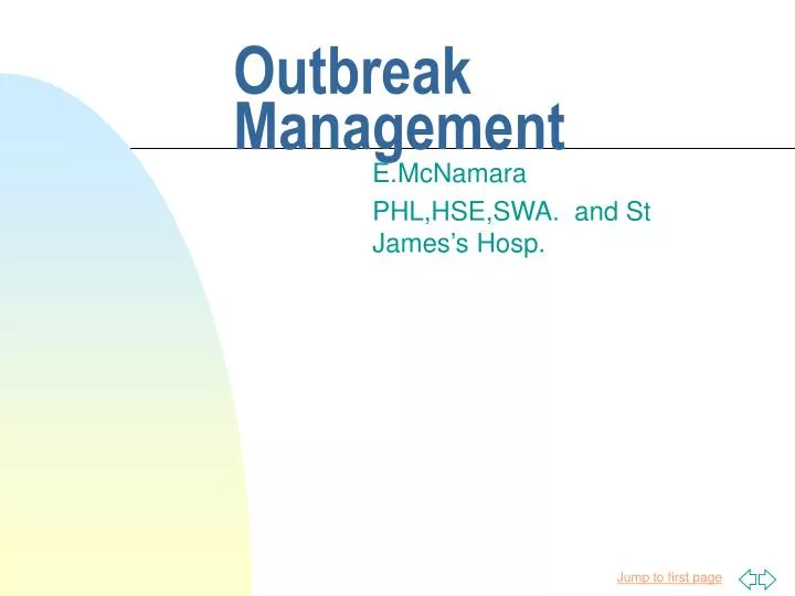 outbreak management