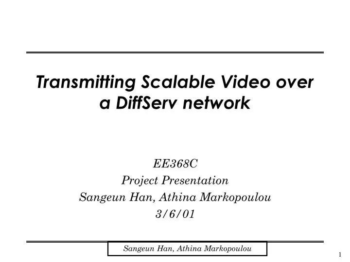 transmitting scalable video over a diffserv network