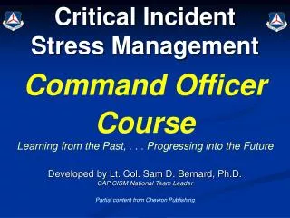 Critical Incident Stress Management Command Officer