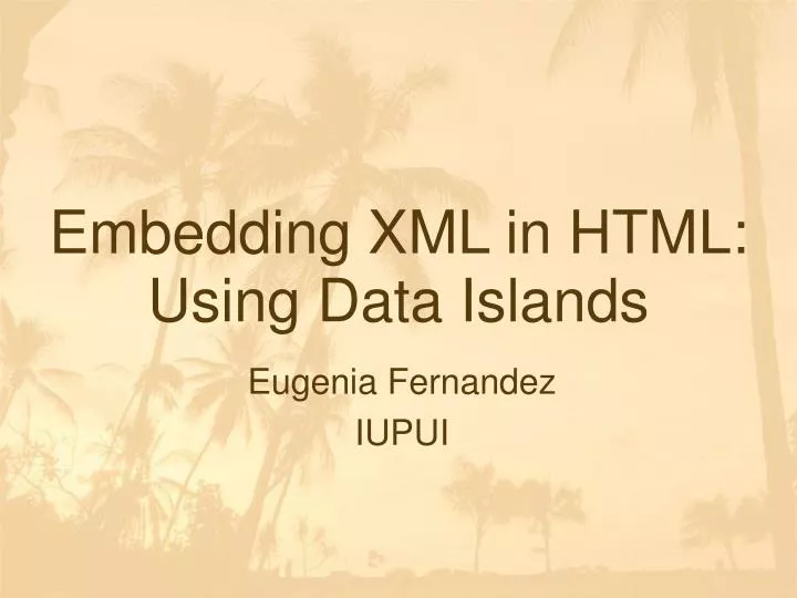 embedding xml in html using data islands