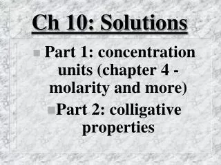 Ch 10: Solutions