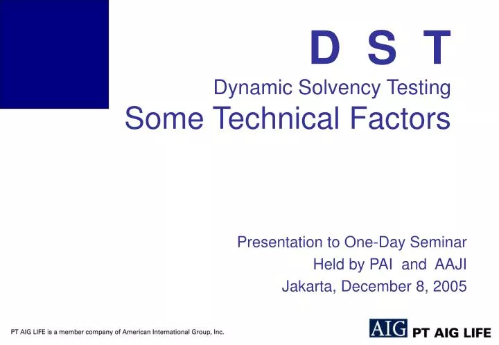 d s t dynamic solvency testing some technical factors