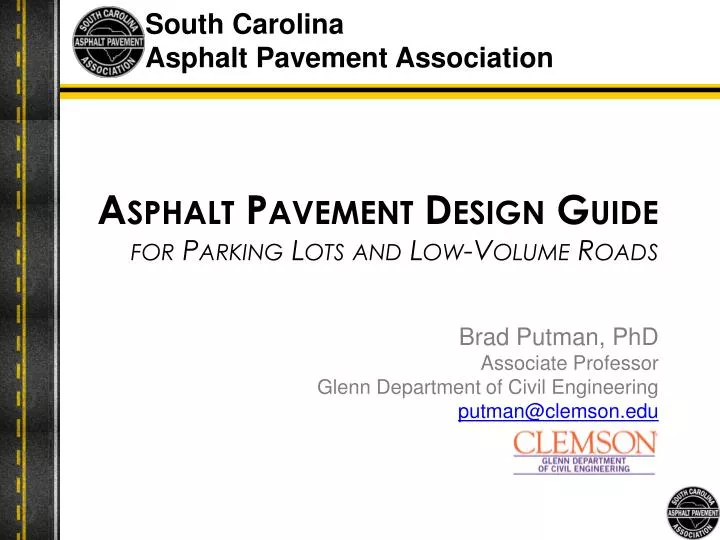 asphalt pavement design guide for parking lots and low volume roads