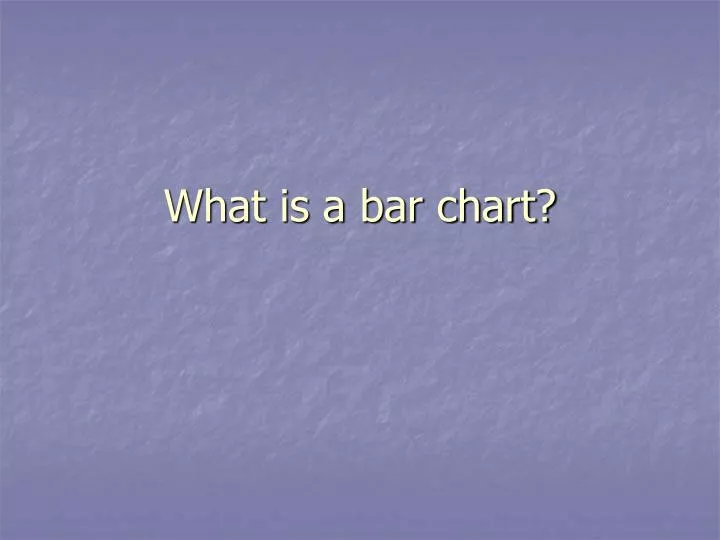 what is a bar chart