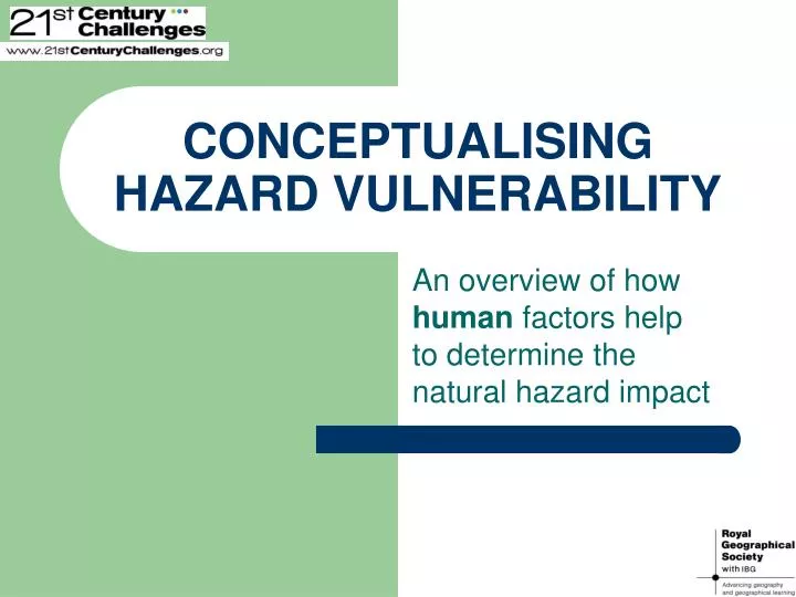conceptualising hazard vulnerability