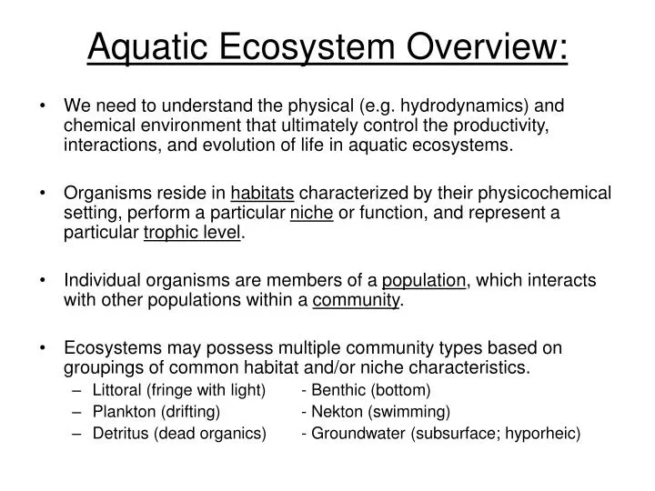 aquatic ecosystem overview