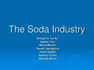 The Soda Industry