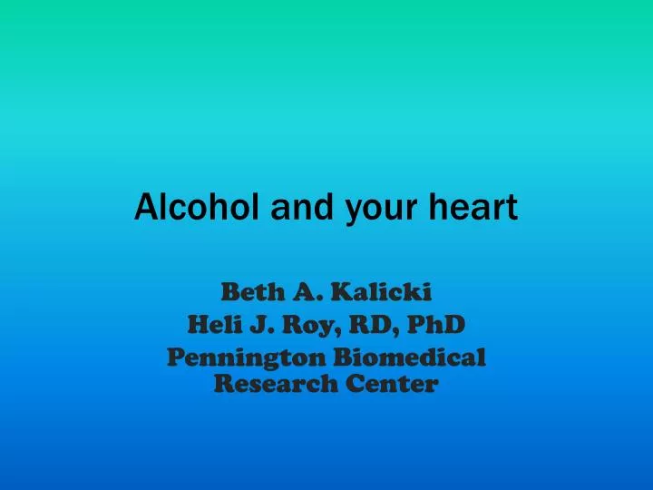 alcohol and your heart