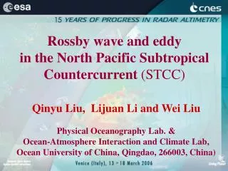 Rossby wave and eddy in the North Pacific Subtropical Countercurrent (STCC)