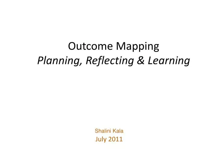 outcome mapping planning reflecting learning