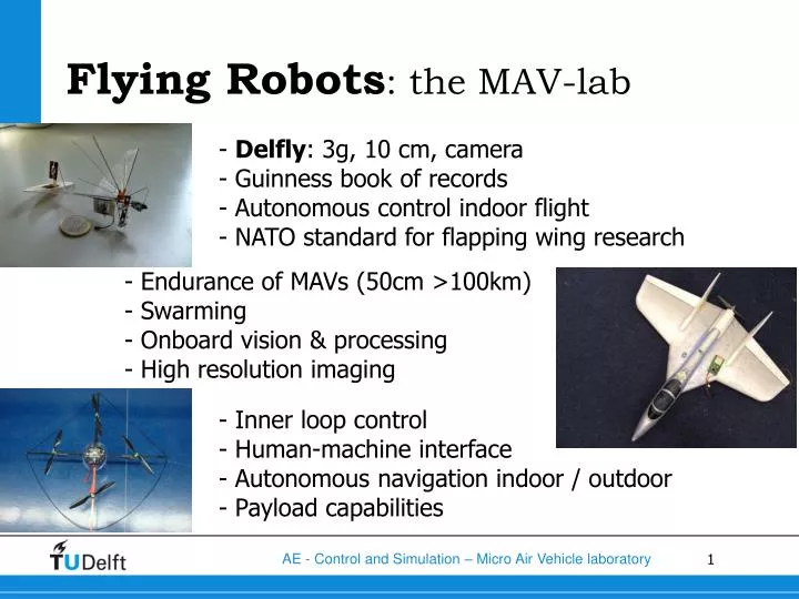 flying robots the mav lab