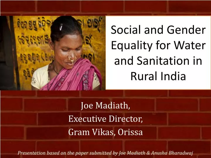 social and gender equality for water and sanitation in rural india