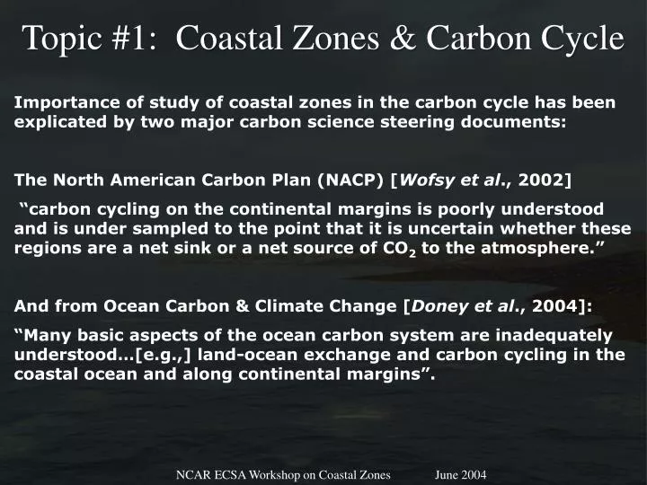 topic 1 coastal zones carbon cycle