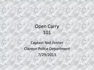 Open Carry 101