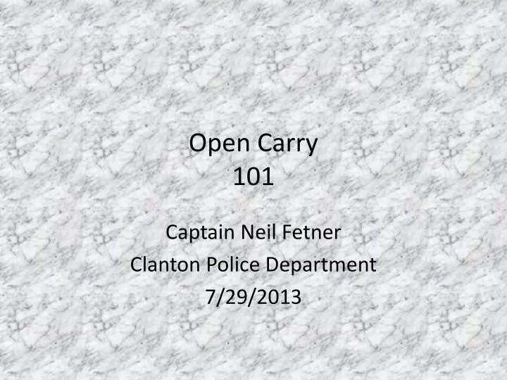 open carry 101